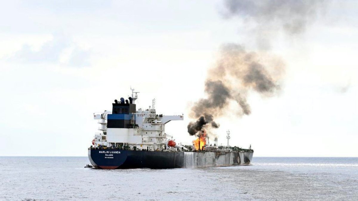 Öltanker Marlin Luanda brennt nach Angriff von Huthi-Terroristen - Ankerherz Verlag