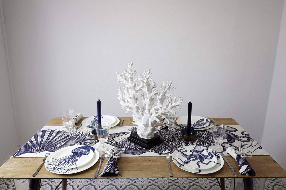 4er Set Luxus-Servietten mit Meerestieren