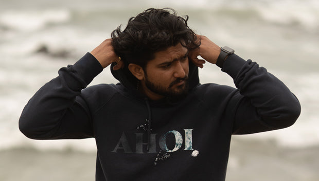 Kapuzenpullover AHOI Navy | ankerherz.de