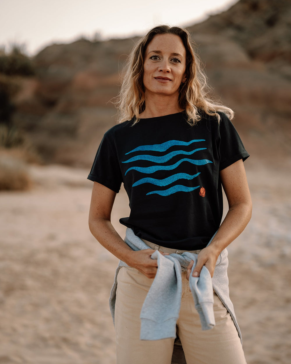 Frauen T-Shirt Waves navy | ankerherz.de