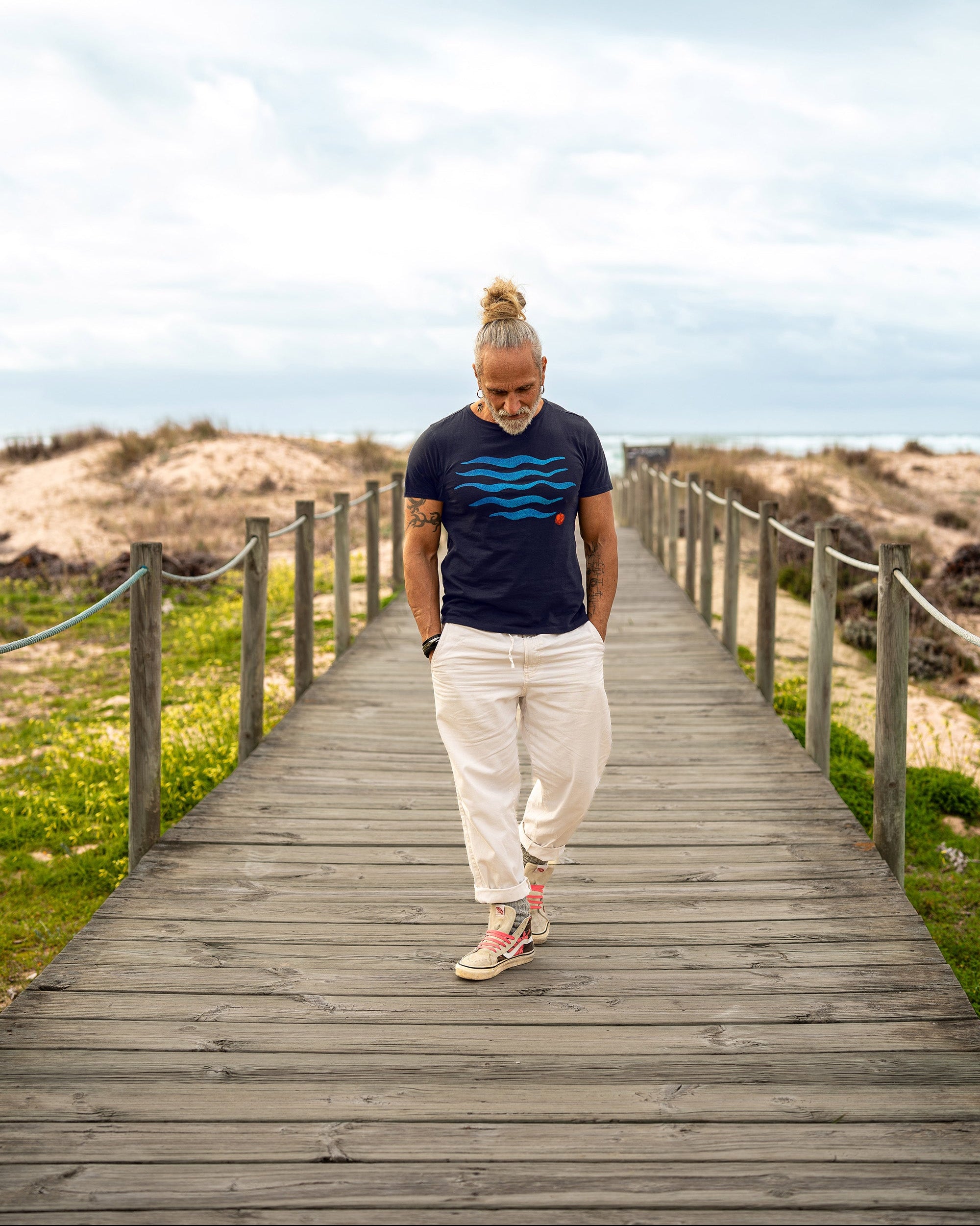 T-Shirt Waves navy