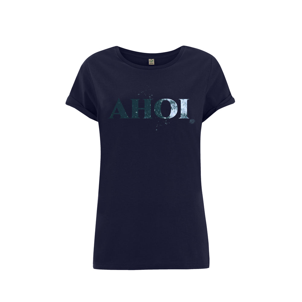 Frauen T-Shirt AHOI navy | ankerherz.de