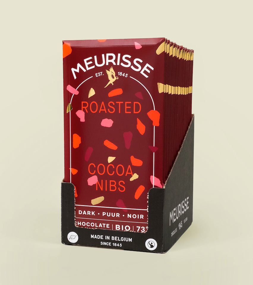 Meurisse Bio Zartbitterschokolade mit gerösteten Kakaonibs