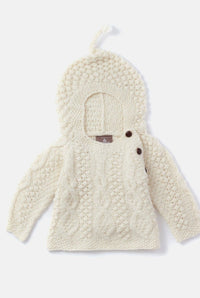 Baby Aran Strickpullover mit Kapuze - Ankerherz Verlag